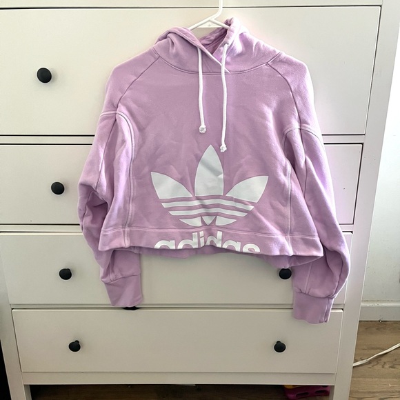 Adidas crop hoodie lilac size M - Picture 4 of 7